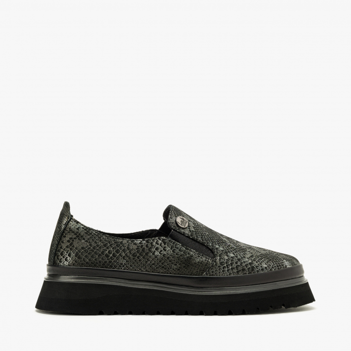 Pantofi Dama, Culoare Neagra, Casual, Talpa Confortabila, Vopsea Sidefata, Talpa de Cauciuc, LAB Milano by Renzoni 241029 [2]