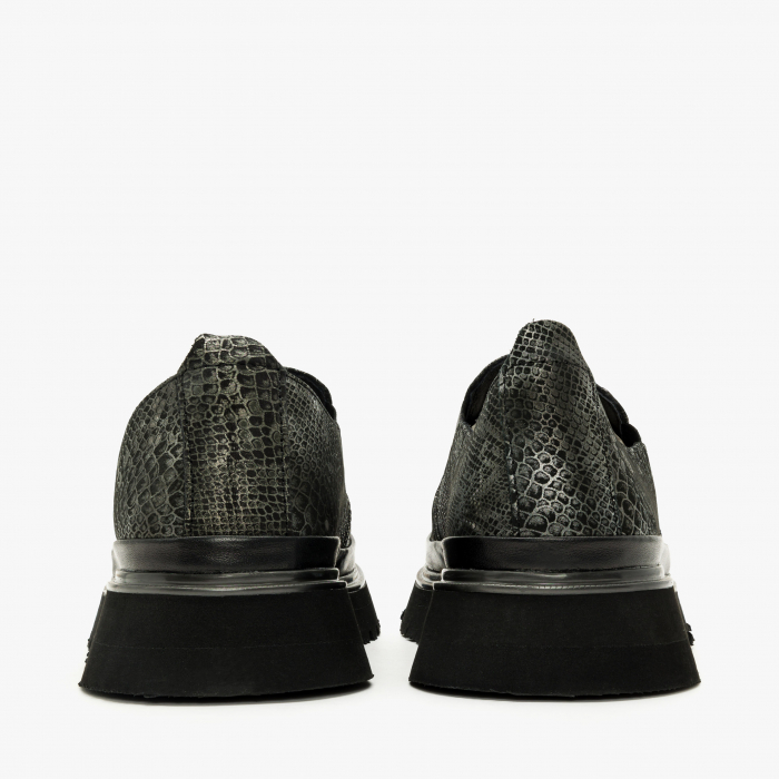 Pantofi Dama, Culoare Neagra, Casual, Talpa Confortabila, Vopsea Sidefata, Talpa de Cauciuc, LAB Milano by Renzoni 241029 [5]