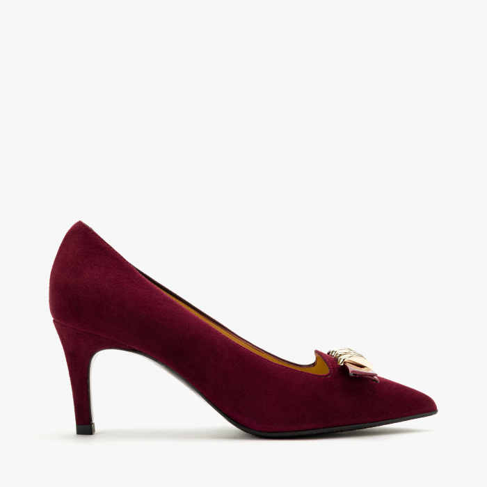 Pantofi Damă Eleganți, Bordo, Piele Întoarsă, Toc Subțire 7 cm, Giovanni Fabiani 24274 [2]