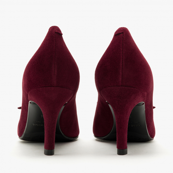 Pantofi Damă Eleganți, Bordo, Piele Întoarsă, Toc Subțire 7 cm, Giovanni Fabiani 24274 [5]