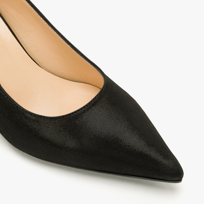 Pantofi Dama Eleganti din Piele Naturala Neagra Nabuc, Varf Ascutit, Toc Subtire 6 cm,Interior de Piele, Renzoni 9080 [4]