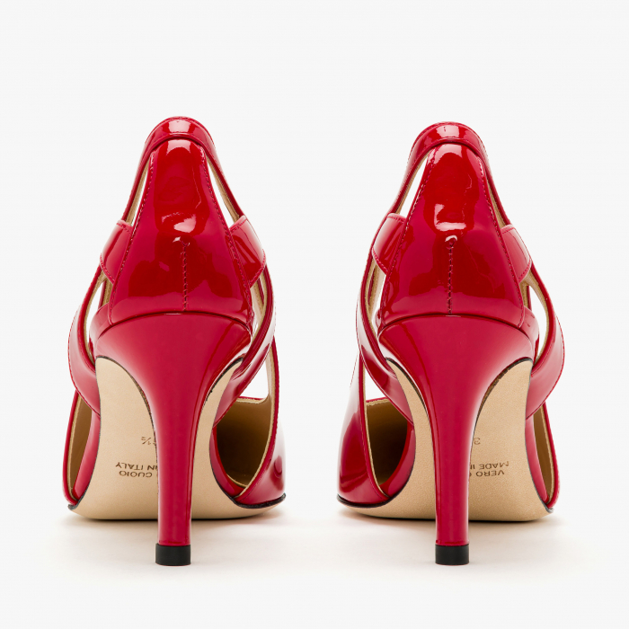 Pantofi Dama Eleganti, Piele Lacuita, Roșu, Toc Subțire 7 cm, Accademia 3706/2024 [5]