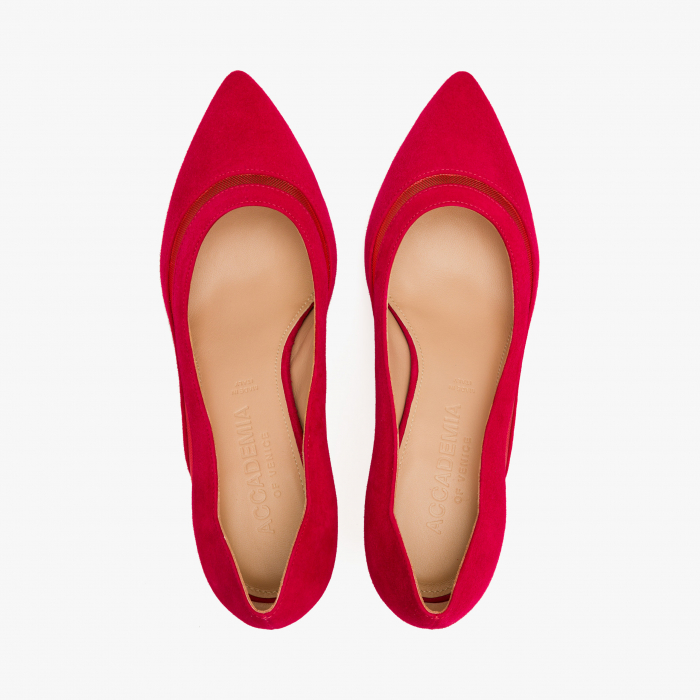 Pantofi Dama Eleganți, Piele Naturală, Roșu, Toc Subțire 5 cm, Accademia 3701/2024 [3]