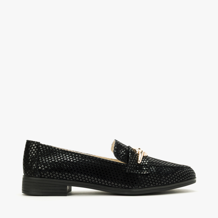 Pantofi Dama Casual Tip Mocasini din Piele Naturala Nabuc Negru, Cusaturi Decorative, Varf Rotund, LAB Milano by Renzoni 08172007 [2]