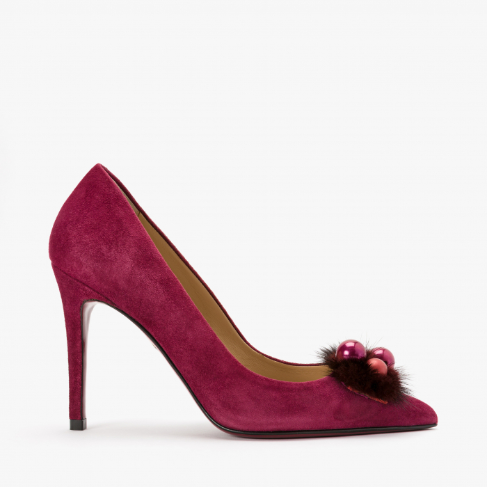 Pantofi Dama Eleganti din Piele Intoarsa, Culori Negru si Bordo, Giorgio Fabiani 172099 [2]