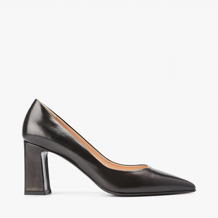 Pantofi Dama Eleganti din Piele de Culoare Neagra, Toc Gros de 8 cm, Giorgo Fabiani 186059 [2]