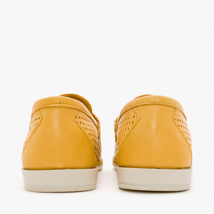 Pantofi Dama Casual, Piele Perforata, Culori Bej, Bleu si Galben, Comozi, Talpa Flexibila, LAB Milano by Renzoni 200 [5]