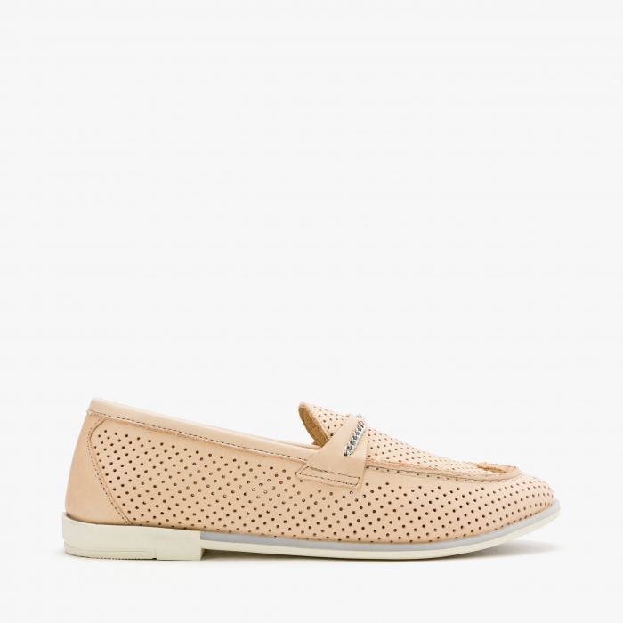 Pantofi Dama Casual, Piele Perforata, Culori Bej, Bleu si Galben, Comozi, Talpa Flexibila, LAB Milano by Renzoni 200 [2]