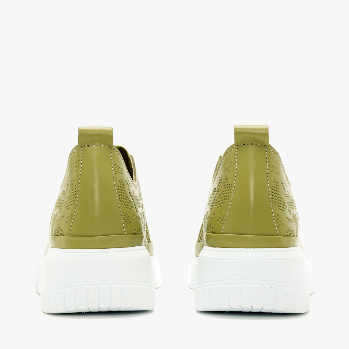 Pantofi Dama Slip-On, Piele Naturala Kaki Stantata, Talpa Comoda, Varf Rotund, Design Casual, LAB Milano by Renzoni G3526344 [5]