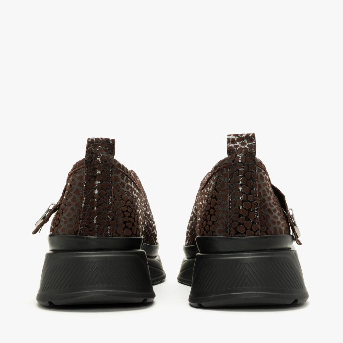 Pantofi Damă Slip-On din Piele Maro Ștanțata, Textură Lucioasă și Talpă Comodă de 4 cm, LAB Milano by Renzoni 794LAB600 [5]
