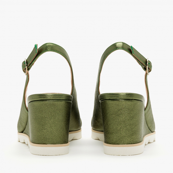 Sandale Dama Casual din Piele de Culoare Verde, Toc Comod, Toc 6 cm, Talpa Ortopedica din Spuma Presata, Angelo Giannini 5218 [5]
