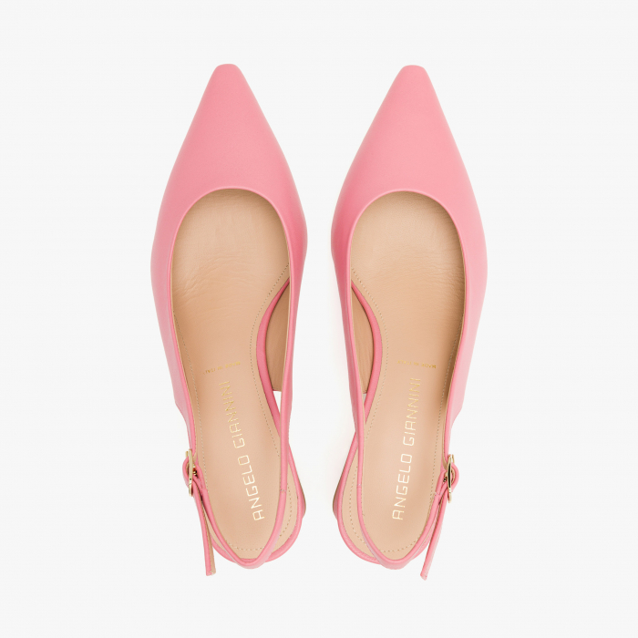 Pantofi Sanda Dama Eleganti din Piele, Culoare Roz, Toc Comod, Toc de 5 cm, Talpa de Talpa, Angelo Giannini 1238 [3]