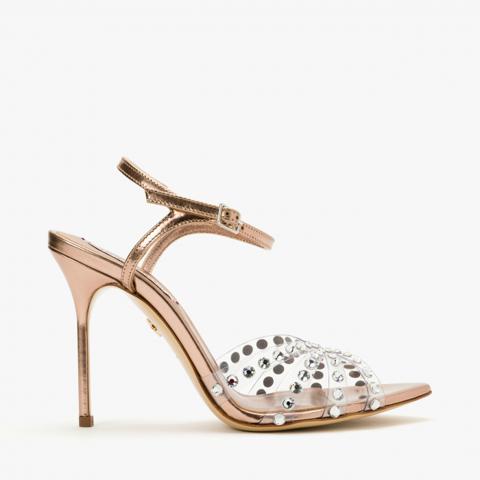 Sandale Dama din Piele si Silicon, Cristale Aplicate, Toc Stiletto, Giorgio Fabiani 241078 [2]