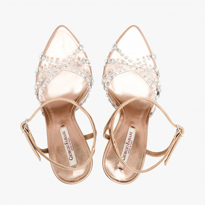 Sandale Dama din Piele si Silicon, Cristale Aplicate, Toc Stiletto, Giorgio Fabiani 241078 [3]