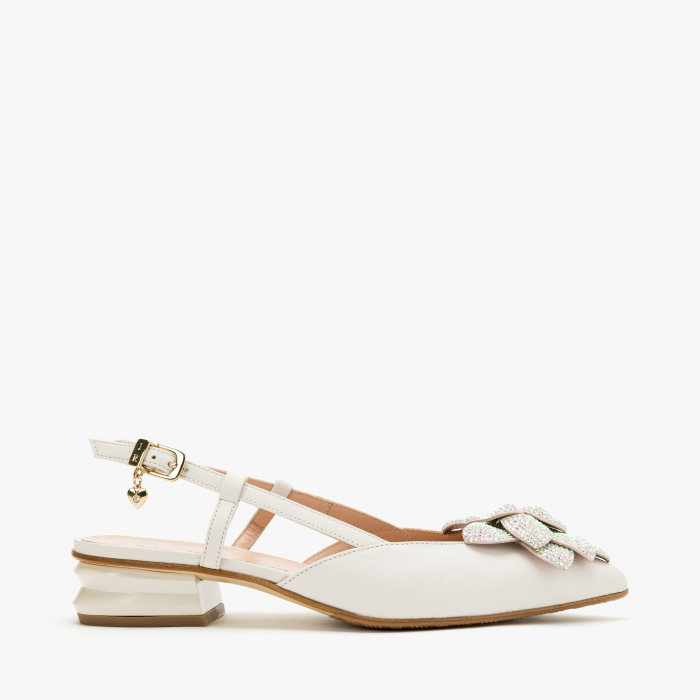 Pantofi Sanda Dama Eleganti, Bej, Toc Comod 3 cm, Cristale Swarovski, Renzoni 6808 [2]