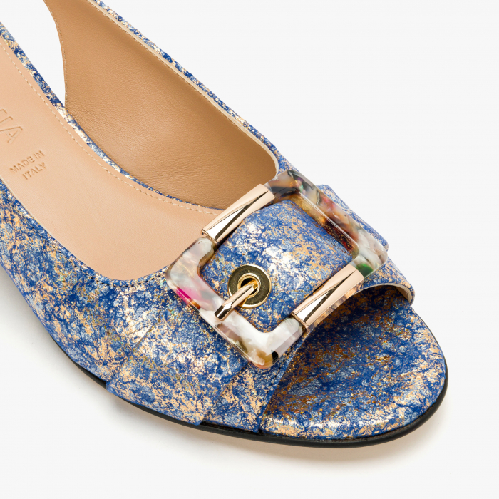 Sandale Dama Elegante, Bleu, Toc Ortopedic 3 cm, Accesoriu Cataramă, Accademia 1297/2024 [4]