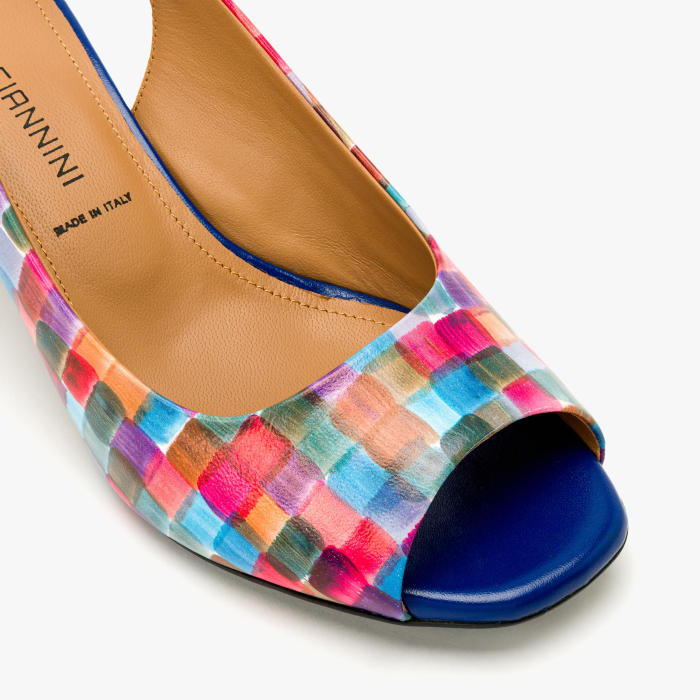 Sandale Dama Elegante Multicolor, Imprimeu Tip Mozaic si Toc Bloc, Angelo Giannini 3037 [4]