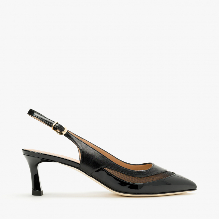 Pantofi Sanda Dama Eleganti, Culoare Neagra, Varf Ascutit și Toc Subțire de 5 cm, Accademia 2236 [2]