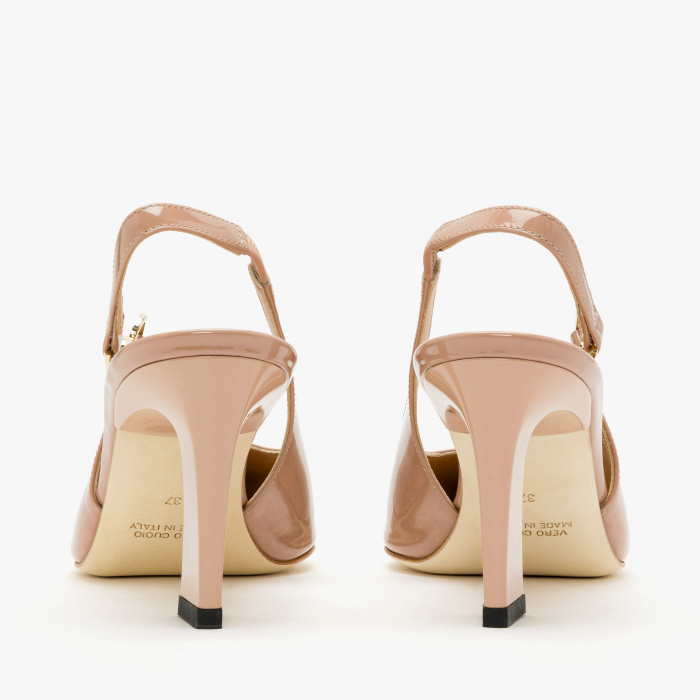 Pantofi Sanda Dama Eleganti, Nude, Toc Modern 7 cm, Piele Lăcuită, Accademia 2239 [5]