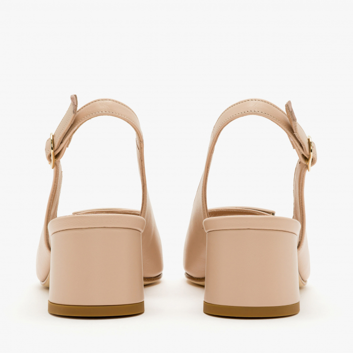 Sandale Dama Elegante, Piele, Culoare Bej, Accesoriu pe Varf, Talpa de Talpa, Sezon Primavara-Vara, Angelo Giannini 1225 [5]