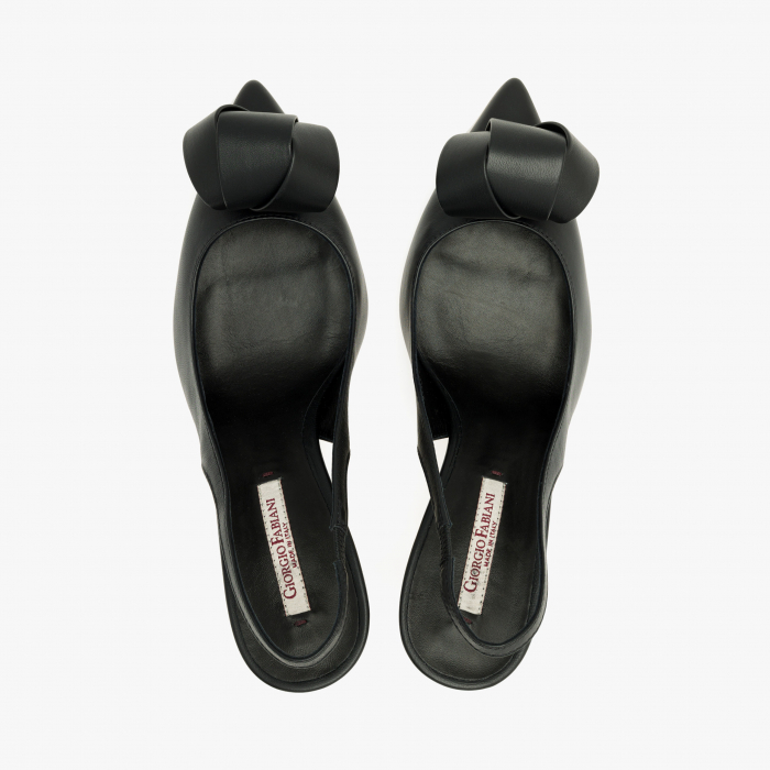 Pantofi Sanda Dama Eleganti din Piele de Culoare Neagra, Toc Subtire 9 cm, Giorgio Fabiani 241063 [3]