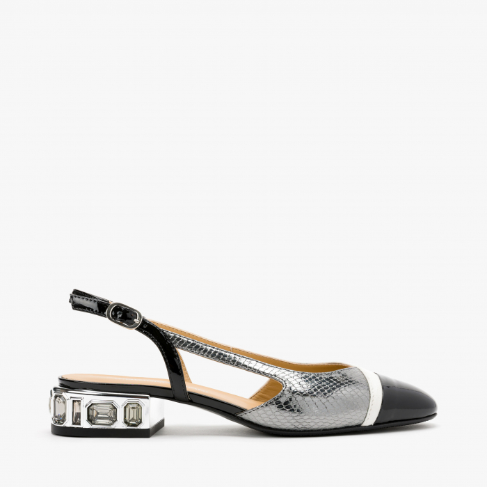 Pantofi Sanda Dama, Culoare Negru cu Gri, Giovanni Fabiani 23751 [2]