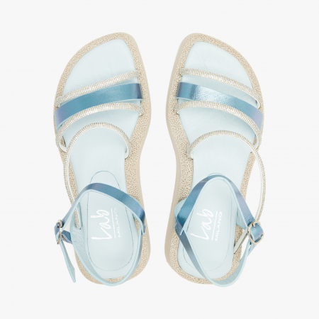 Sandale Dama Casual Bleu, Barete cu Cristale și Talpa Ușoară, LAB Milano by Renzoni 0030199 [2]