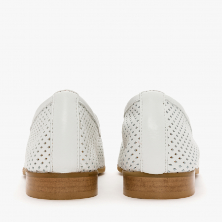 Pantofi Dama Casual, Piele Perforata, Toc Comod, Sezon Primavara-Vara, Moda di Fausto 66476 [4]