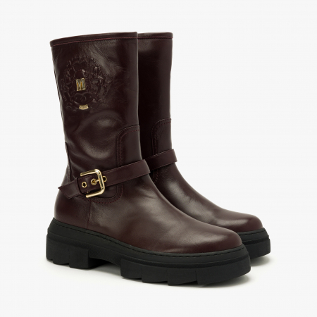 Cizme Dama Casual - Cizme Dama Casual, Bordo, Toc Comod 5 cm, Cauciuc Zimtat de 3 cm, Sezon Toamna-Iarna, Mara by Giorgio Fabiani MA272
