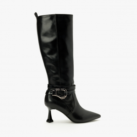 Cizme Dama Elegante, Negru, Piele Naturală, Toc Modern 7 cm, Giovanni Fabiani 23264 [1]