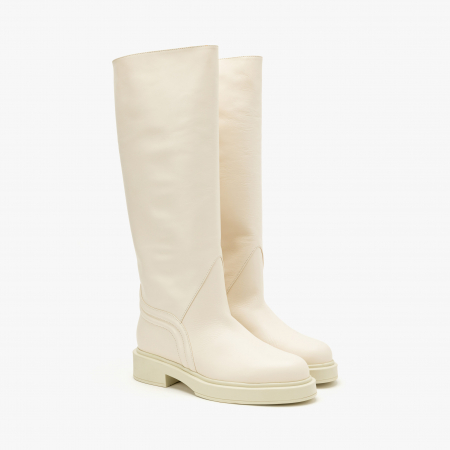 Cizme Dama Elegante - Cizme Dama Casual/Elegant, Bej, Toc Comod 4 cm, Piele Naturala, Giorgio Fabiani 242008