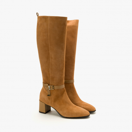 Branduri - Cizme Dama Elegante, Culoare Havan, Piele Intoarsă, Curea pe Lateral, Giovanni Fabiani 23389