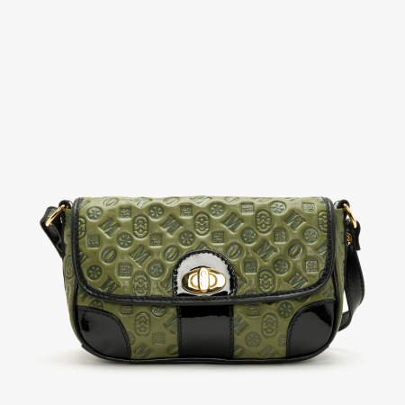 Genti Dama - Geantă Damă Casual/Elegant, Verde, Piele Imprimată, Material Textil la Interior, Marino Orlandi 4921/2024