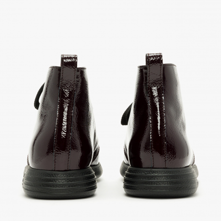 Ghete Damă Casual, Bordo, Piele Lăcuită, Siret, Talpa de Cauciuc, Giovanni Fabiani 24442 [3]