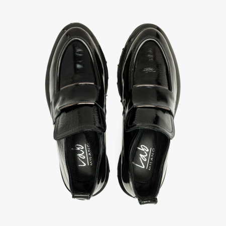 Ghete Damă Casual din Lac, Negru, Accesorii Metalice, Talpa Comoda, LAB Milano by Renzoni 06308399 [2]