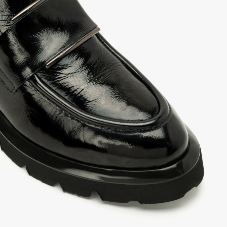 Ghete Damă Casual din Lac, Negru, Accesorii Metalice, Talpa Comoda, LAB Milano by Renzoni 06308399 [3]