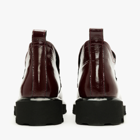 Ghete Damă Casual din Piele Lăcuită, Bordo, Curea Decorativă și Talpă Groasă Track, LAB Milano by Renzoni 06308399 [4]