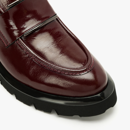 Ghete Damă Casual din Piele Lăcuită, Bordo, Curea Decorativă și Talpă Groasă Track, LAB Milano by Renzoni 06308399 [3]