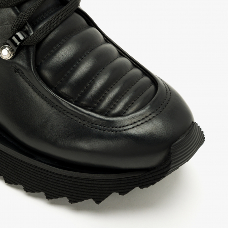 Ghete Dama Casual, Negre, Piele Naturala, Blana Ecologica, Talpa Comoda 4 cm, LAB Milano by Renzoni, P0152021 [2]