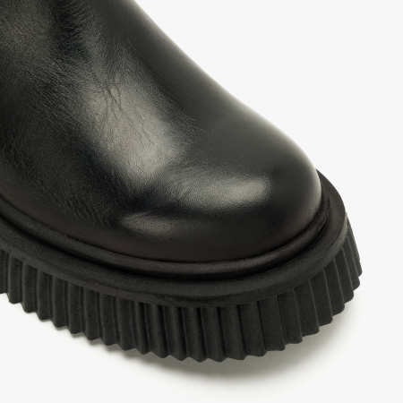 Ghete Dama Casual, Negru, Piele Naturala, Fermoar Design, Toc Comod 5 cm, LAB Milano by Renzoni P127207TK35 [2]