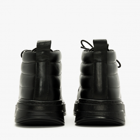 Ghete Dama Casual, Negru, Piele Naturala Matlasata, Talpa Comoda 3 cm, LAB Milano by Renzoni G5611355 [3]
