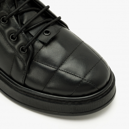 Ghete Dama Casual, Negru, Piele Naturala Matlasata, Talpa Comoda 3 cm, LAB Milano by Renzoni G5611355 [2]