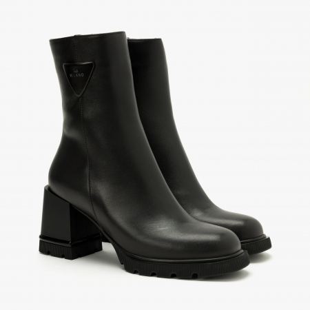 Ghete Dama Casual - Ghete Dama Casual Negru, Toc Gros de 8 cm, LAB Milano by Renzoni 6013008