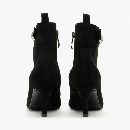 Ghete Damă Elegante, Culoare Neagra, Piele Întoarsă, Accesoriu Lateral cu Cristale, Giovanni Fabiani 24280 [3]