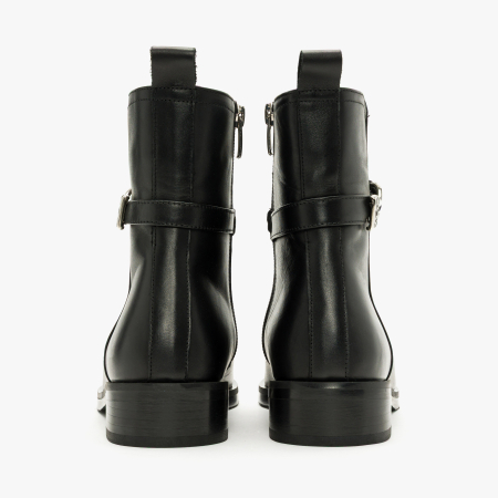 Ghete Damă Elegante Negre, Fermoar Lateral, Toc Comod 3 cm, LAB Milano by Renzoni 4415 [3]