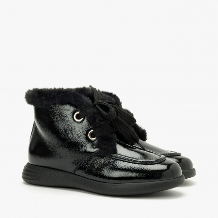 Ghete Dama Casual - Ghete Damă Casual, Negre, Siret, Talpa Comoda, Căptușite cu Blană, Giovanni Fabiani 24441
