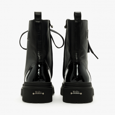 Ghete Dama Negre, Casual, Toc Comod 5 cm, Piele / Lac, Siret, Mara by Giorgio Fabiani MA248 [3]