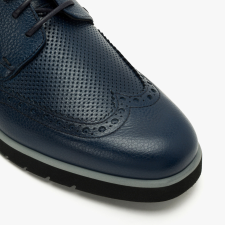 Pantofi Bărbați din Piele Bleumarin, Design Brogue și Talpă Groasă Ușoară, Gianfranco Butteri 48315 [3]