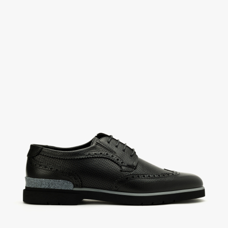 Pantofi Bărbați din Piele Naturală Neagră cu Design Brogue și Talpă Groasă Ușoară, Gianfranco Butteri 48315 [1]