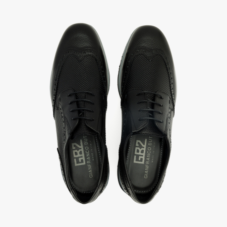 Pantofi Bărbați din Piele Naturală Neagră cu Design Brogue și Talpă Groasă Ușoară, Gianfranco Butteri 48315 [2]
